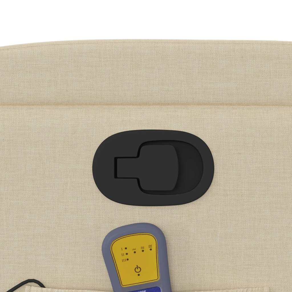 vidaXL Πολυθρόνα Μασάζ Ανακλινόμενη Κρεμ Υφασμάτινη