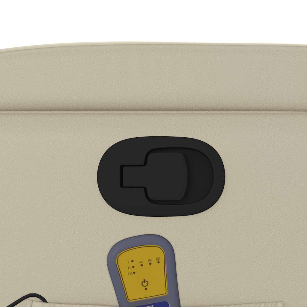 vidaXL Πολυθρόνα Μασάζ Ανακλινόμενη Κρεμ από Συνθετικό Δέρμα