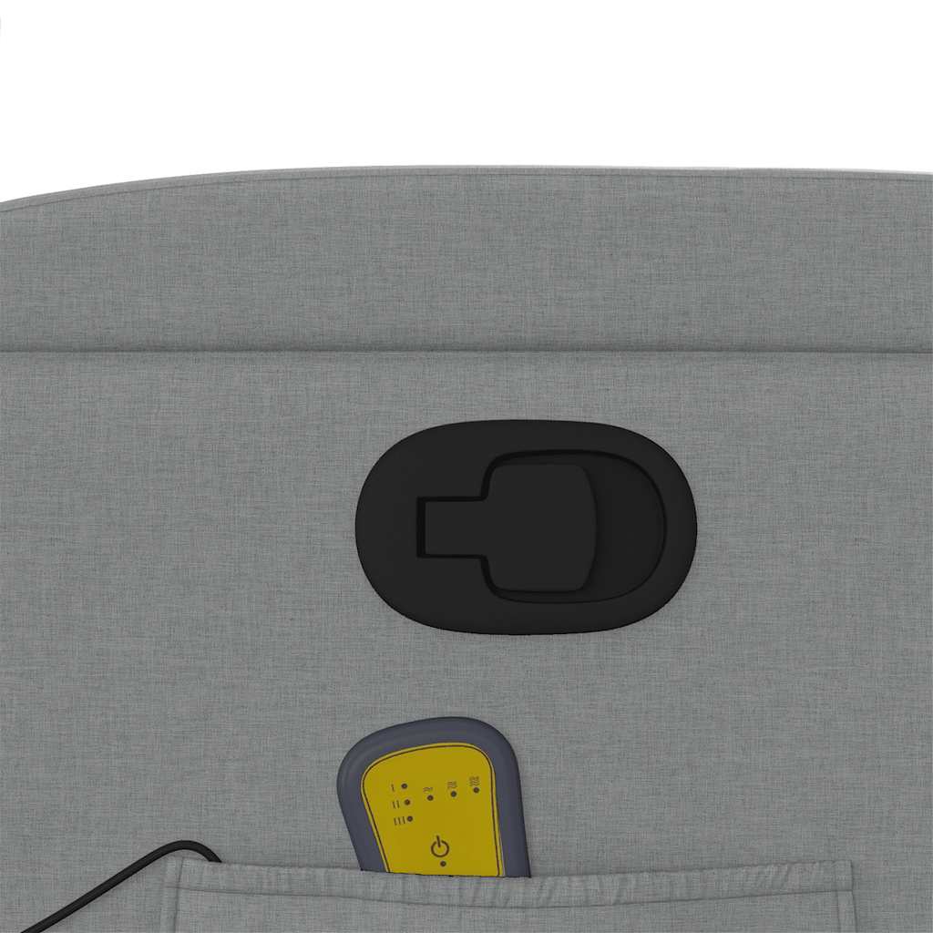 vidaXL Πολυθρόνα Μασάζ Ανακλινόμενη Ανοιχτό Γκρι Υφασμάτινη