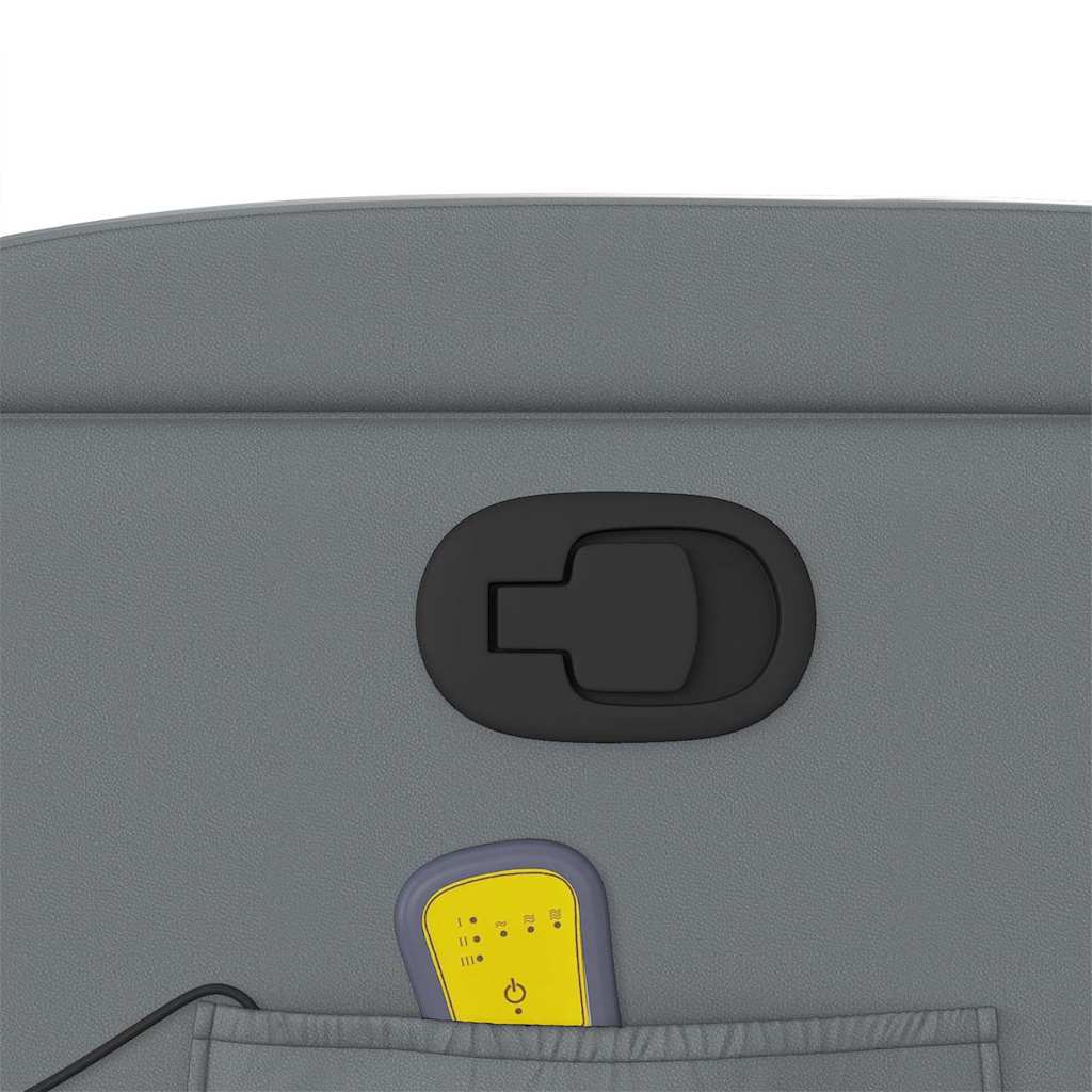 vidaXL Πολυθρόνα Μασάζ Ανακλινόμενη Γκρι από Συνθετικό Δέρμα