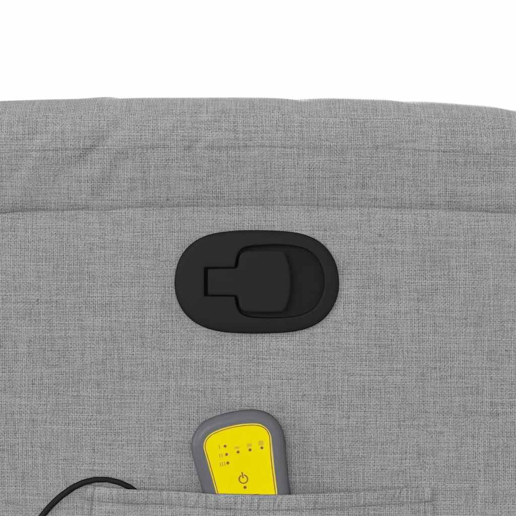 vidaXL Πολυθρόνα Μασάζ Ανακλινόμενη Ανοιχτό Γκρι Υφασμάτινη