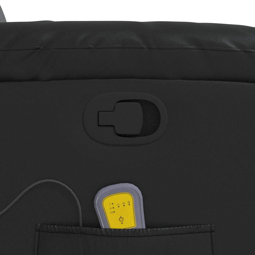 vidaXL Πολυθρόνα Μασάζ Ανακλινόμενη Μαύρη από Συνθετικό Δέρμα