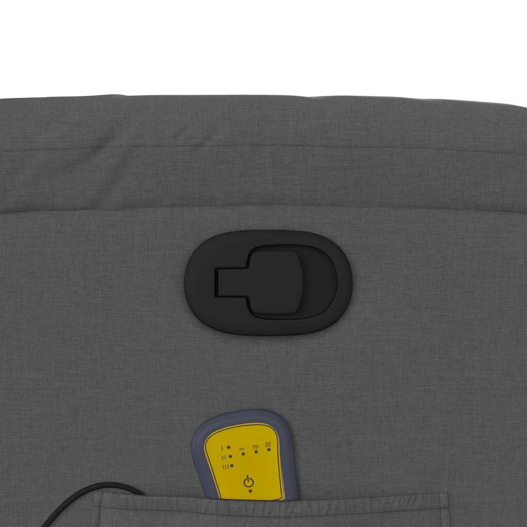 vidaXL Πολυθρόνα Μασάζ Ανακλινόμενη Σκούρο Γκρι Υφασμάτινη