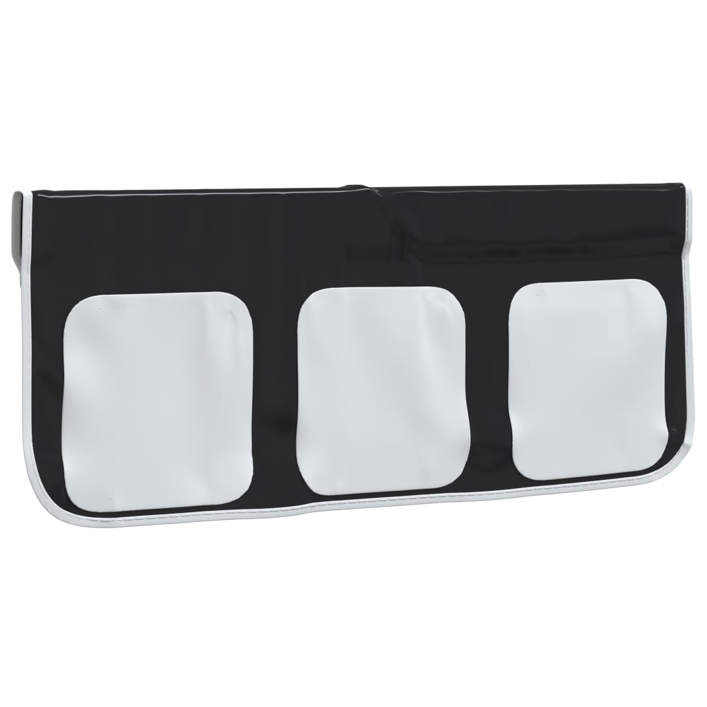 vidaXL Κουρτίνες για Υπερυψ. Κρεβάτι με Τούνελ Λευκό/Μαύρο Πολυεστέρα