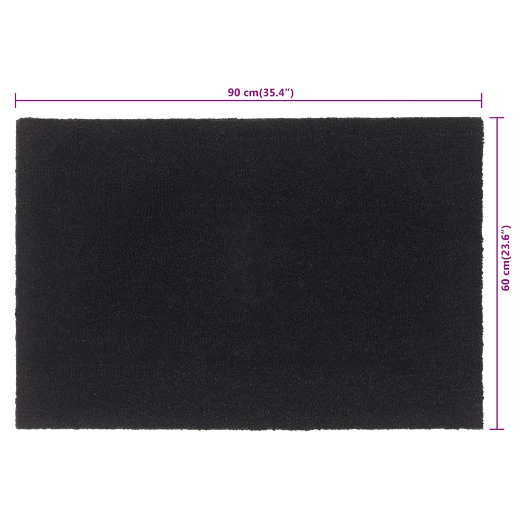 vidaXL Πατάκι Εισόδου Μαύρο 60 x 90 εκ. Θυσανωτός Κοκοφοίνικας