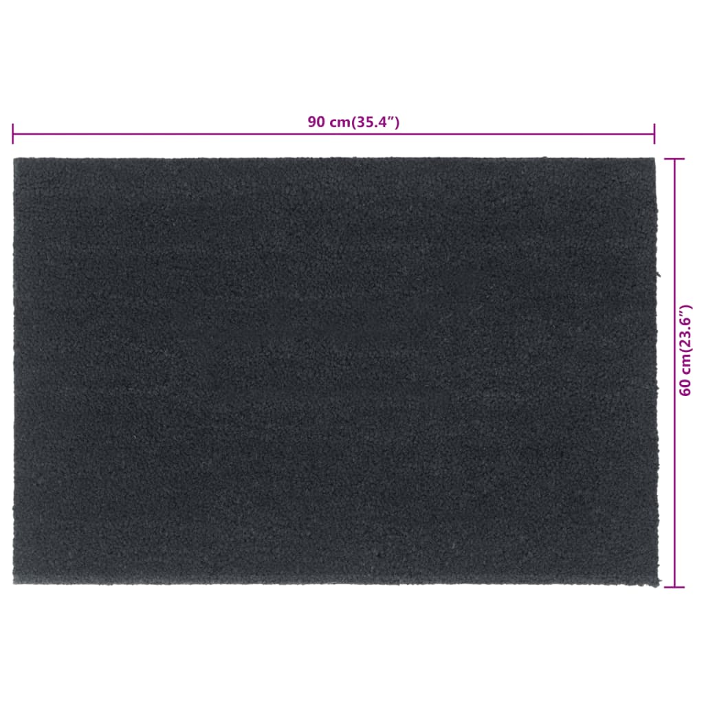 vidaXL Πατάκι Εισόδου Σκούρο Γκρι 60 x 90 εκ. Θυσανωτός Κοκοφοίνικας