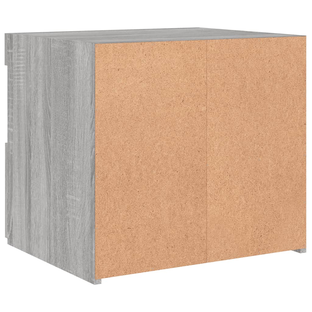 vidaXL Κομοδίνα με Φώτα LED 2 τεμ. Γκρι Sonoma 50x40x45 εκ.