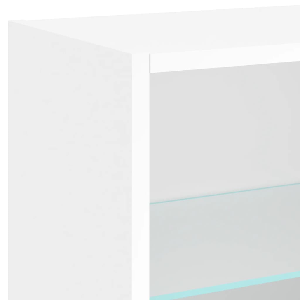 vidaXL Κομοδίνα Επιτοίχια με Φώτα LED 2 Τεμ. Λευκά