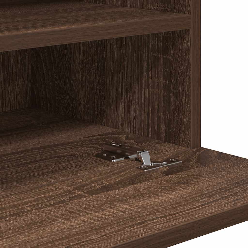 vidaXL Κρεμαστά ντουλάπια με φώτα LED για τηλεόραση 2 Τεμ. Καφέ Δρυς 40x30x60,5εκ.