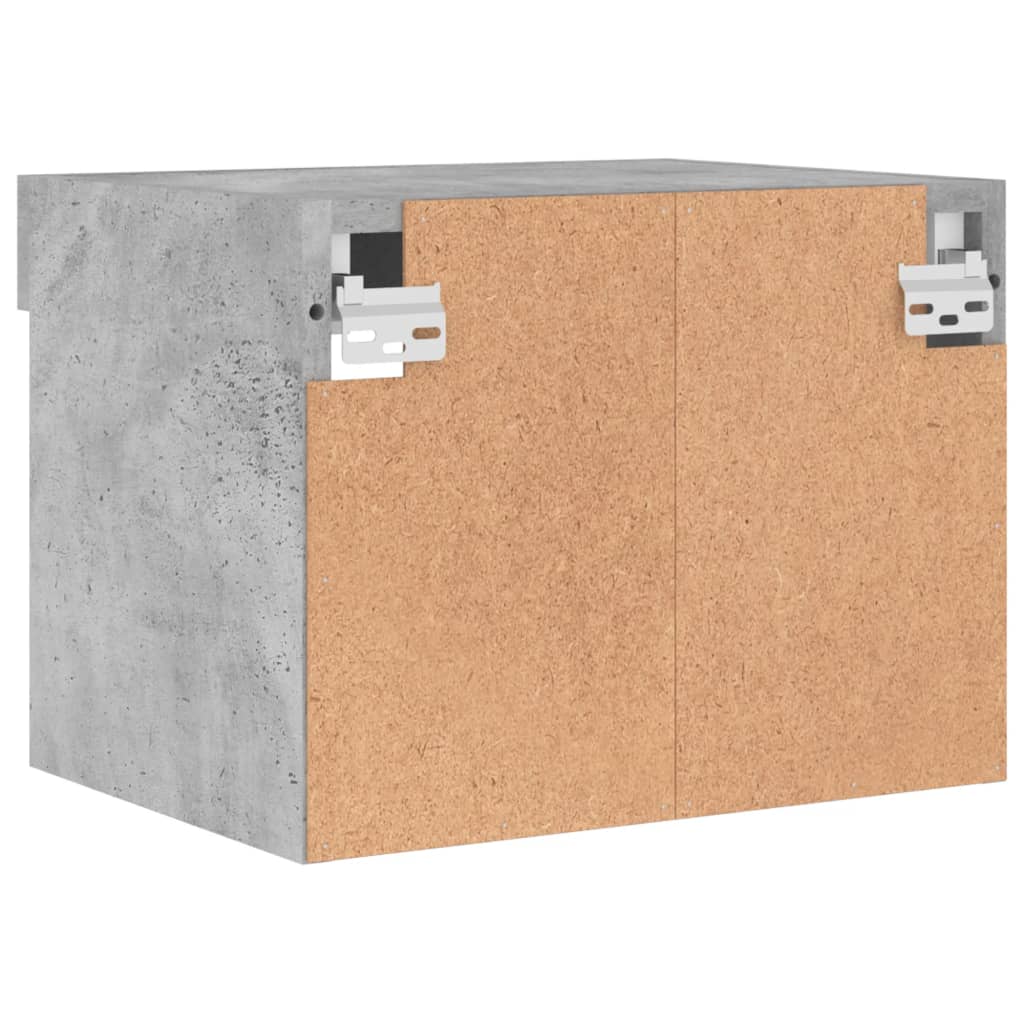 vidaXL Κομοδίνα Επιτοίχια με Φώτα LED 2 Τεμ. Γκρι Σκυροδέματος