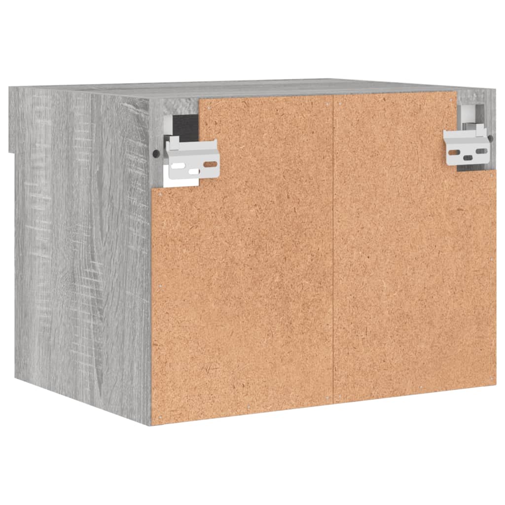 vidaXL Κομοδίνα Επιτοίχια με Φώτα LED 2 Τεμ. Γκρι Sonoma