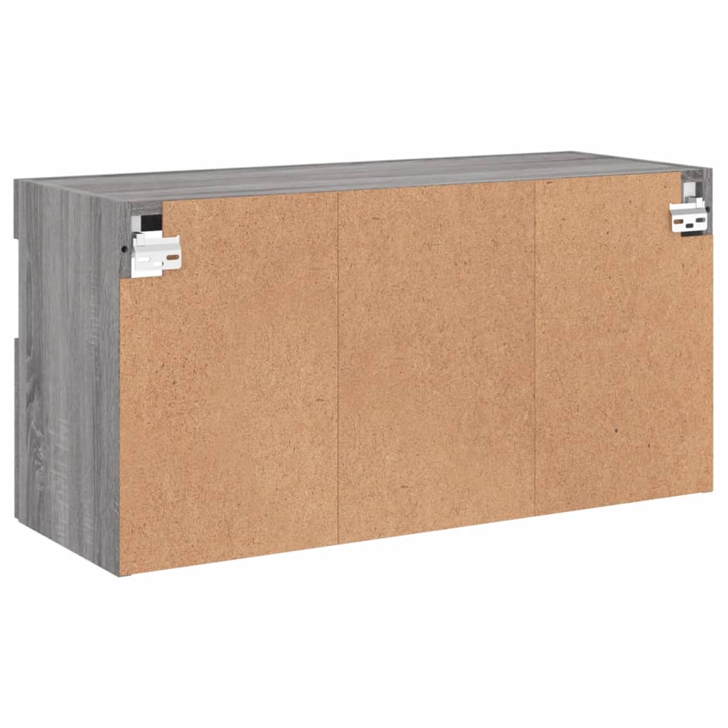 vidaXL Έπιπλο Τοίχου Τηλεόρασης με LED Γκρι Sonoma 80x30x40 εκ.