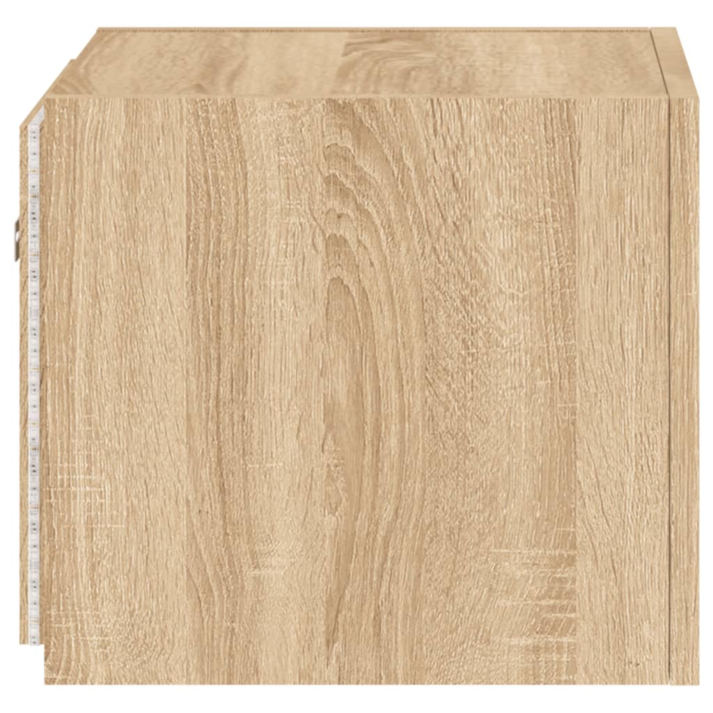 vidaXL Έπιπλα Τοίχου Τηλ. με LED 2 Τεμ. Sonoma Δρυς 30,5x35x30 εκ.
