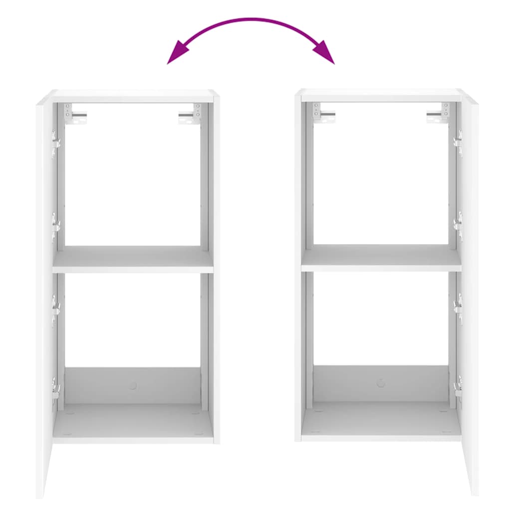 vidaXL Έπιπλο Τοίχου Τηλεόρασης με LED Λευκό 40,5x35x80 εκ.