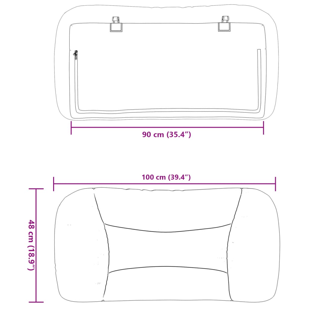 vidaXL Μαξιλάρι για Κεφαλάρι Ανοιχτό Γκρι 90 εκ. Υφασμάτινο