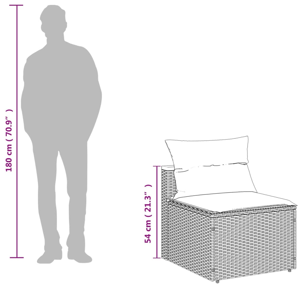 vidaXL Καναπέδες Κήπου Χωρίς Μπράτσα 2 τεμ. Μπεζ Συνθ. Ρατάν & Μαξιλ.