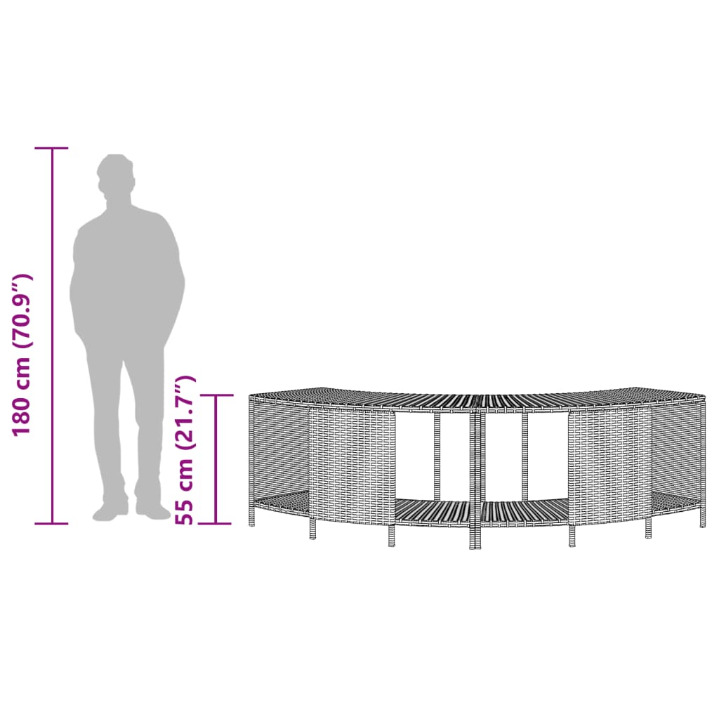 vidaXL Ράφια Αποθήκευσης 2 τεμ. Γκρι από Συνθετικό Ρατάν