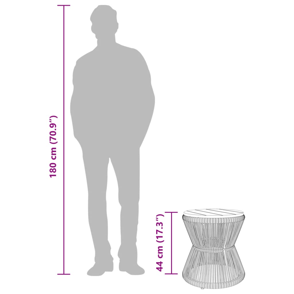 vidaXL Τραπεζάκι Σαλονιού Ø 45x44 εκ. Μασίφ Ακακία/Σιδερένια Βάση