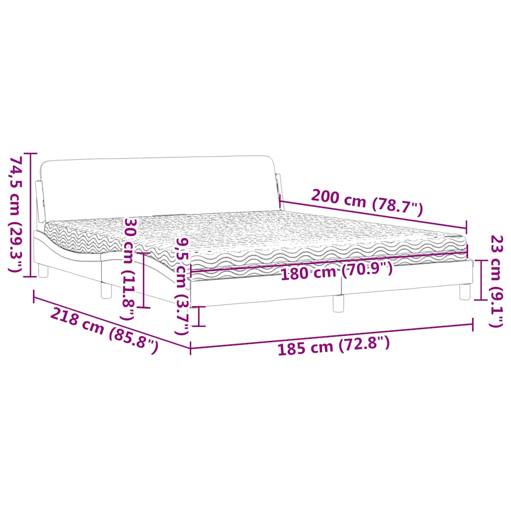 vidaXL Κρεβάτι με Στρώμα Dover Σκούρο Πράσινο 180x200εκ. Βελούδινο
