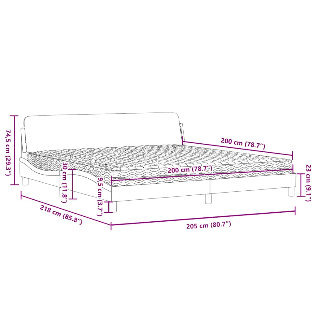 vidaXL Κρεβάτι με Στρώμα Dover Σκούρο Πράσινο 200x200εκ. Βελούδινο