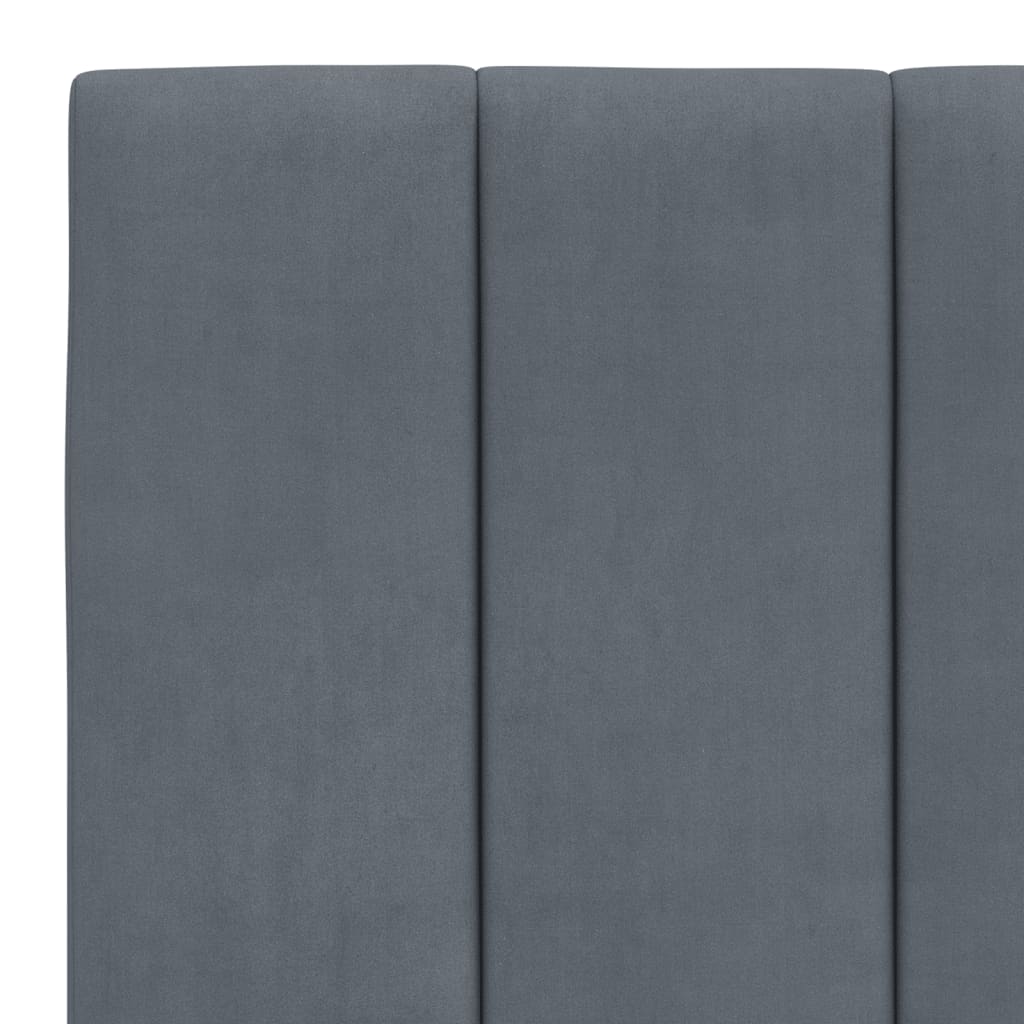 vidaXL Πλαίσιο Κρεβατιού με LED χωρίς Στρώμα Hanko Σκούρο Γκρι 180x200 εκ. Βελούδινο