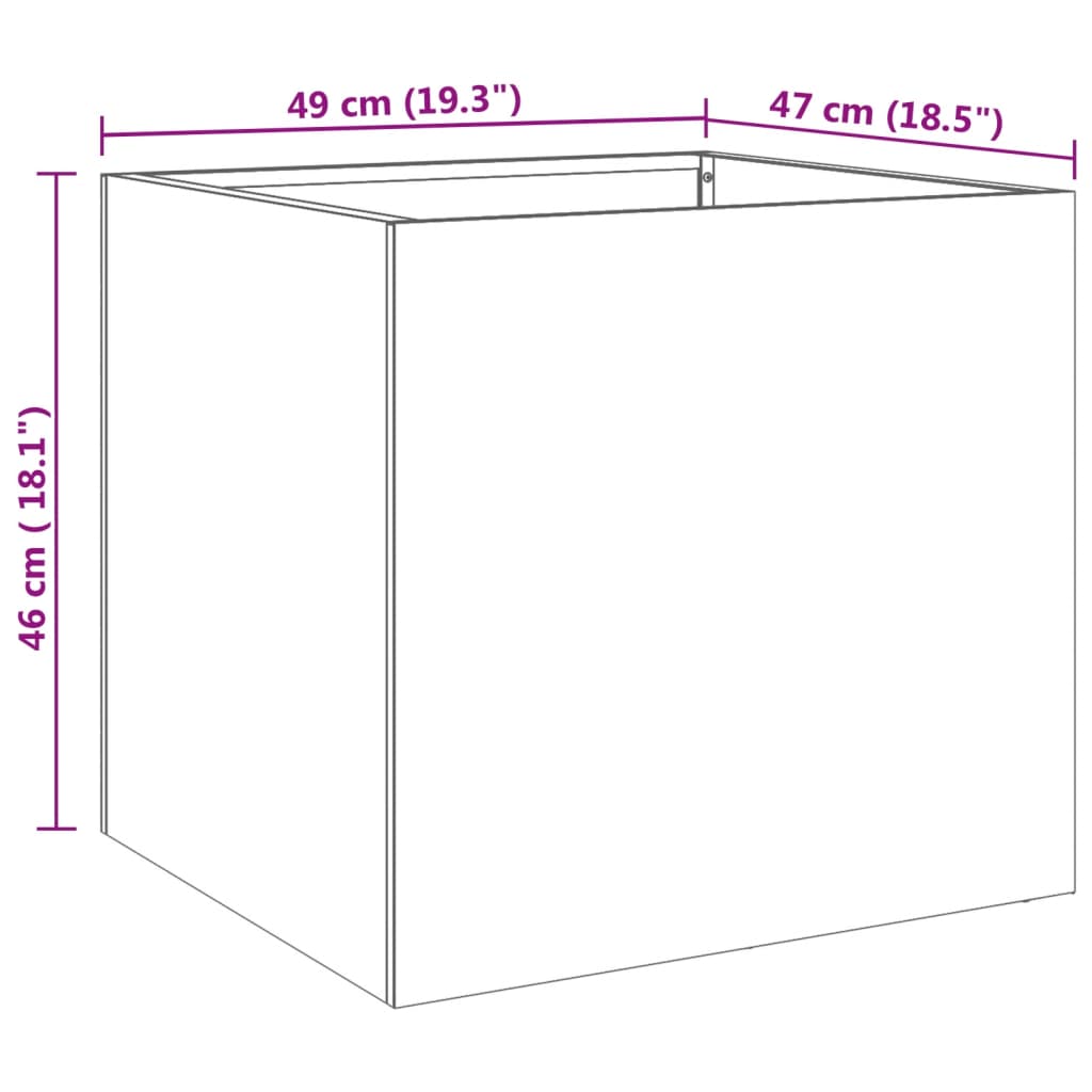 vidaXL Ζαρντινιέρες 2 τεμ. Ασημί 49x47x46 εκ από Ανοξείδωτο Ατσάλι