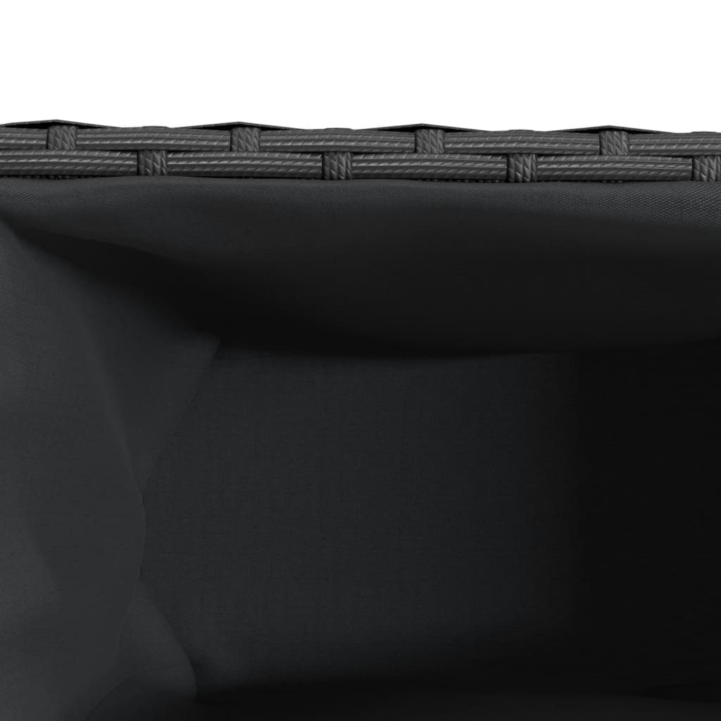 vidaXL Ζαρντινιέρες Κήπου Μαύρες 105x30x32εκ Συνθ. Ρατάν με 3 Γλάστρες