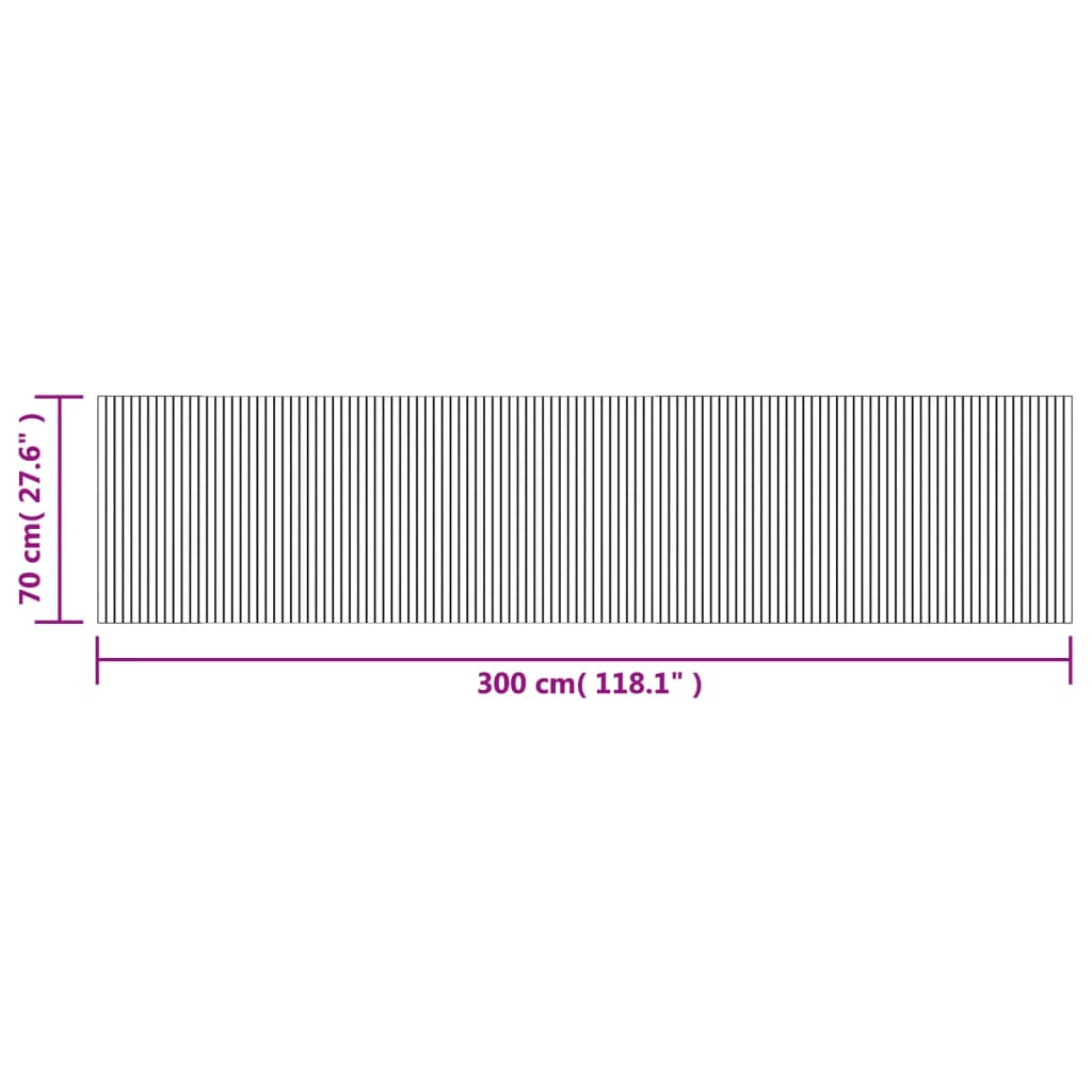 vidaXL Χαλί Ορθογώνιο Σκούρο Καφέ 70 x 300 εκ. Μπαμπού