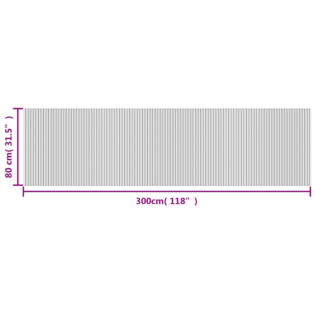 vidaXL Χαλί Ορθογώνιο Καφέ 80 x 300 εκ. Μπαμπού