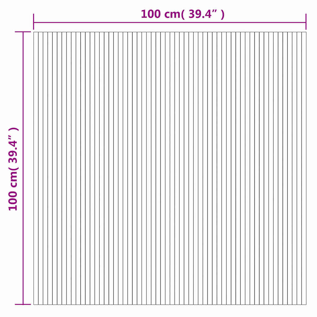 vidaXL Χαλί Ορθογώνιο Καφέ 100x100 εκ. από Μπαμπού