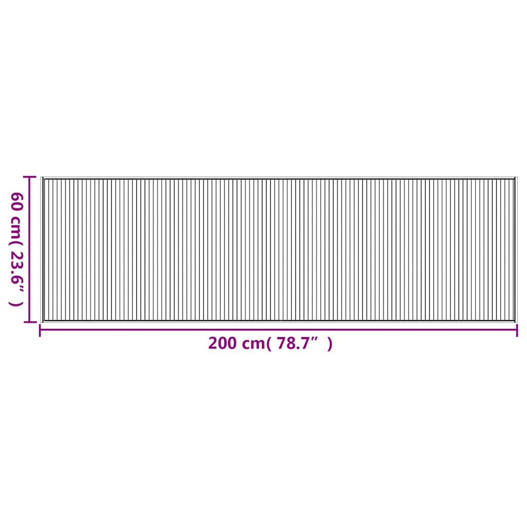 vidaXL Χαλί Ορθογώνιο Καφέ 60 x 200 εκ. Μπαμπού