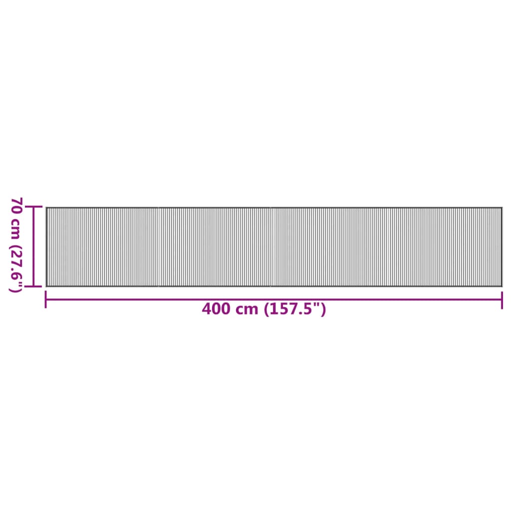 vidaXL Χαλί Ορθογώνιο Σκούρο Καφέ 70 x 400 εκ. Μπαμπού