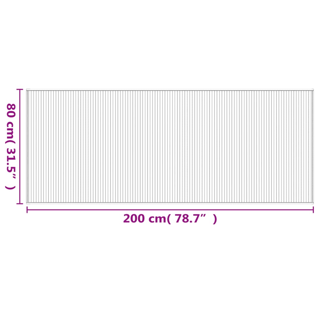 vidaXL Χαλί Ορθογώνιο Σκούρο Καφέ 80 x 200 εκ. Μπαμπού