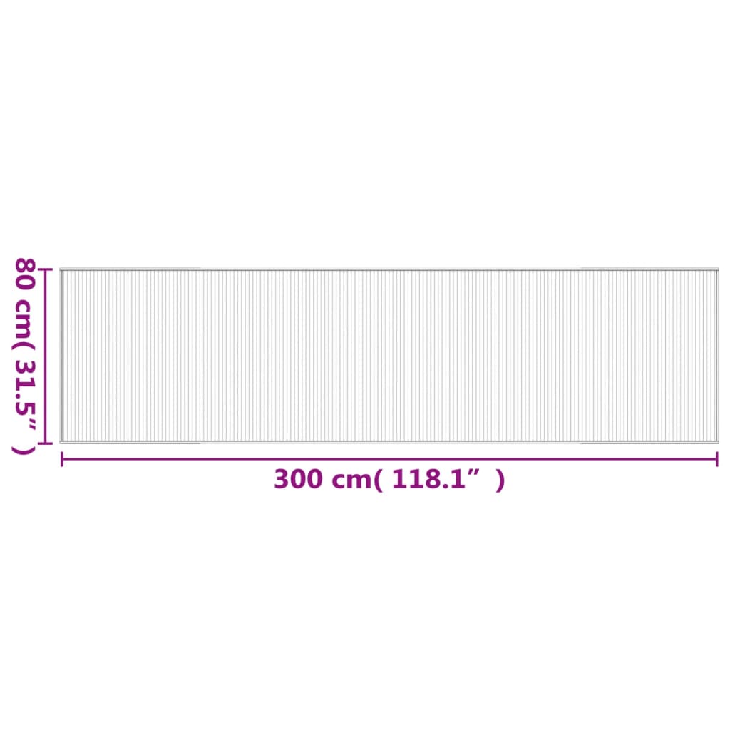 vidaXL Χαλί Ορθογώνιο Σκούρο Καφέ 80 x 300 εκ. Μπαμπού