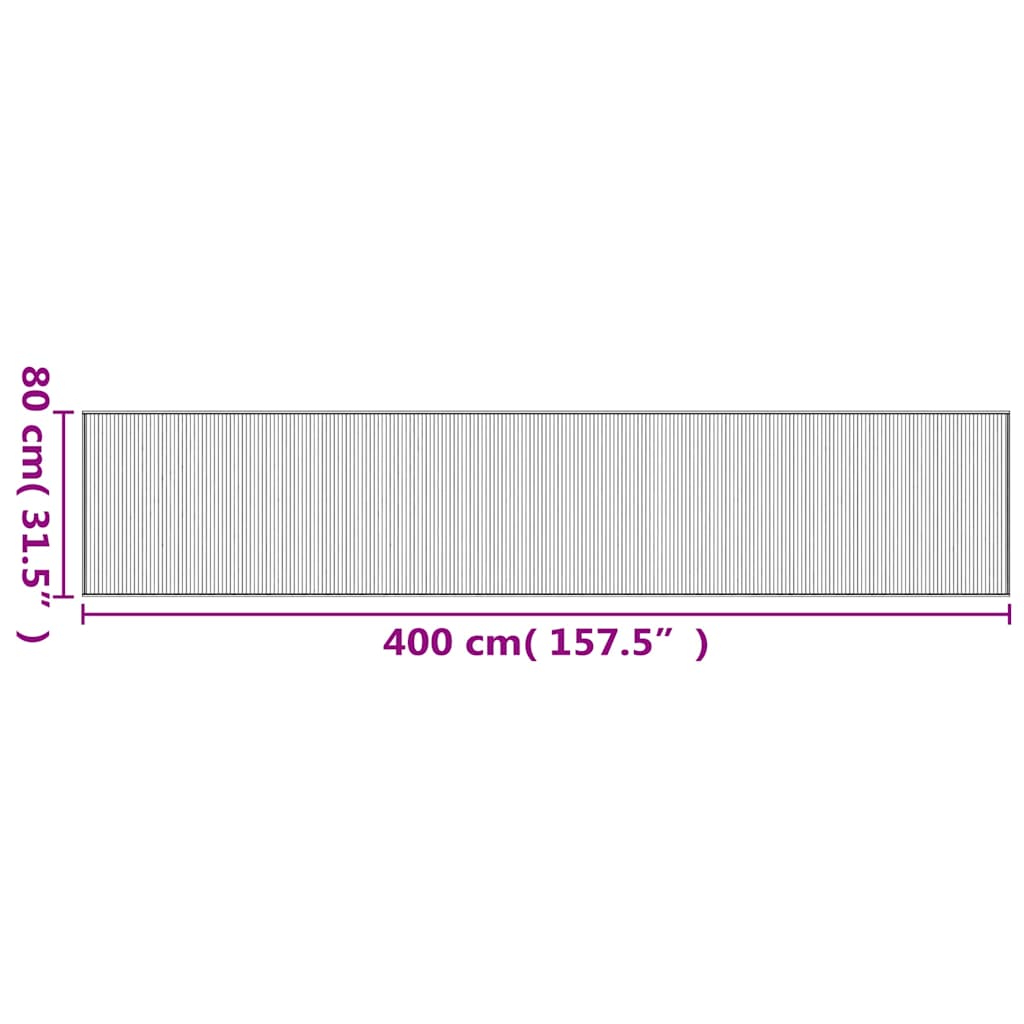 vidaXL Χαλί Ορθογώνιο Καφέ 80 x 400 εκ. Μπαμπού