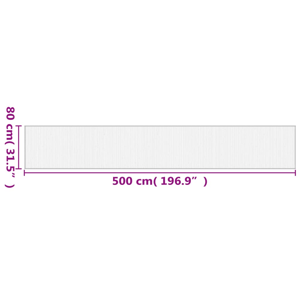 vidaXL Χαλί Ορθογώνιο Γκρι 80 x 500 εκ. Μπαμπού