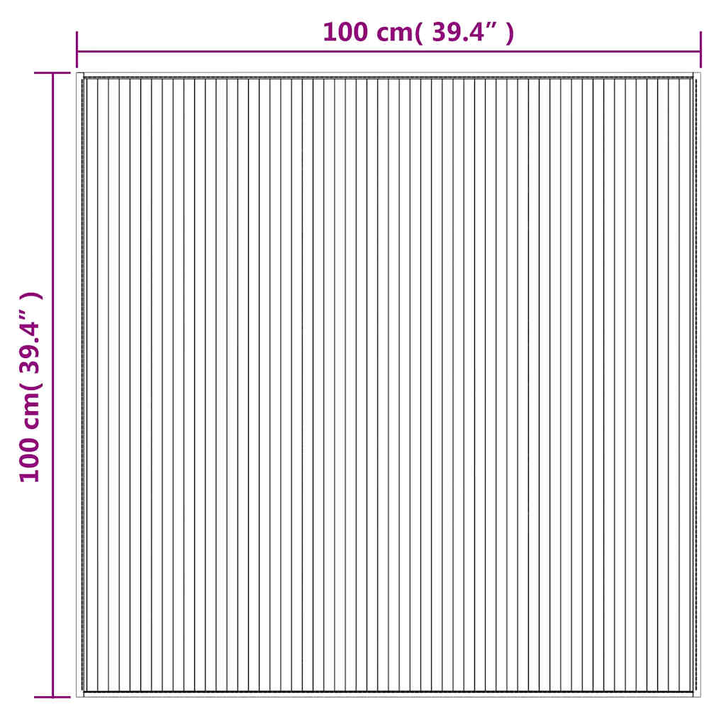 vidaXL Χαλί Τετράγωνο Καφέ 100x100 εκ. από Μπαμπού
