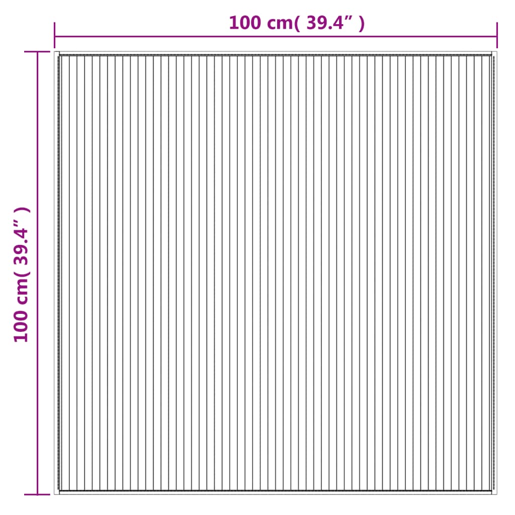 vidaXL Χαλί Τετράγωνο Γκρι 100 x 100 εκ. Μπαμπού