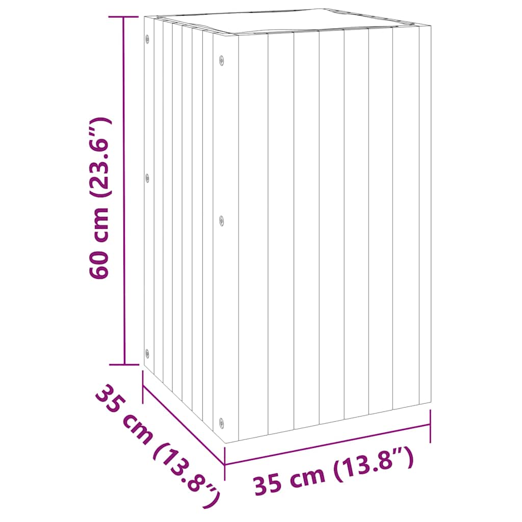 vidaXL Ζαρντινιέρα Κήπου 35 x 35 x 60 εκ. από Μασίφ Ξύλο Ακακίας