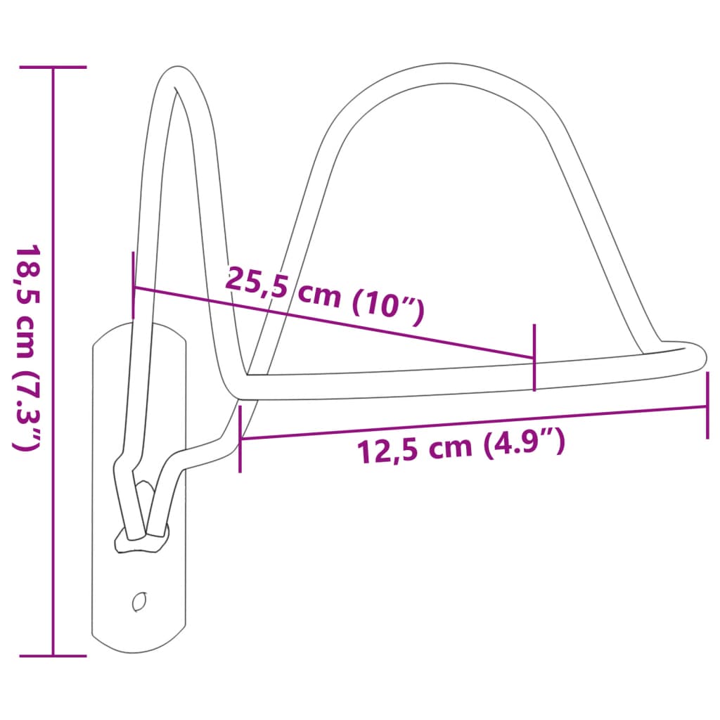 vidaXL Βάση Κράνους για Αναβάτη Επιτοίχια Μαύρη Ατσάλινη