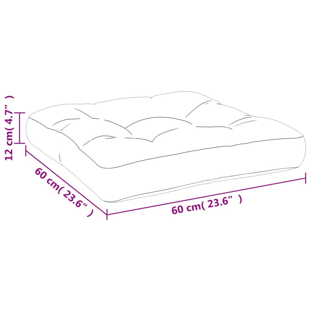 vidaXL Μαξιλάρι Παλέτας Ναυτικό Μπλε 60 x 60 x 12 εκ. Υφασμάτινο