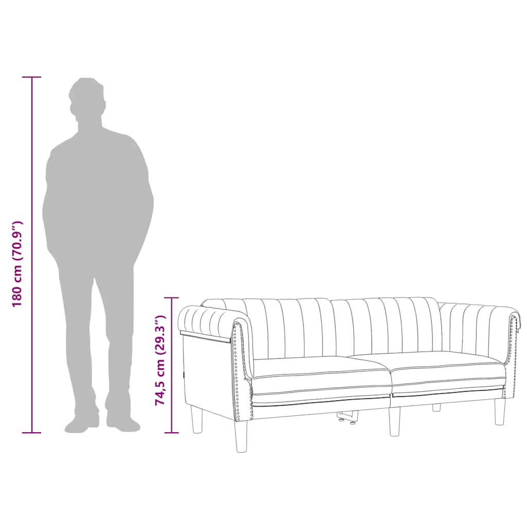 vidaXL Καναπές Τριθέσιος Ανοιχτό Γκρι Βελούδινος