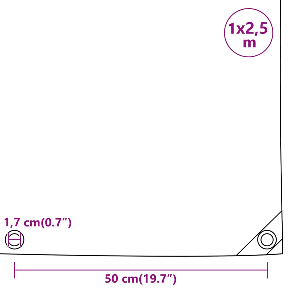 vidaXL Μουσαμάς Μπλε 1 x 2,5 μ. 650 γρ./μ²