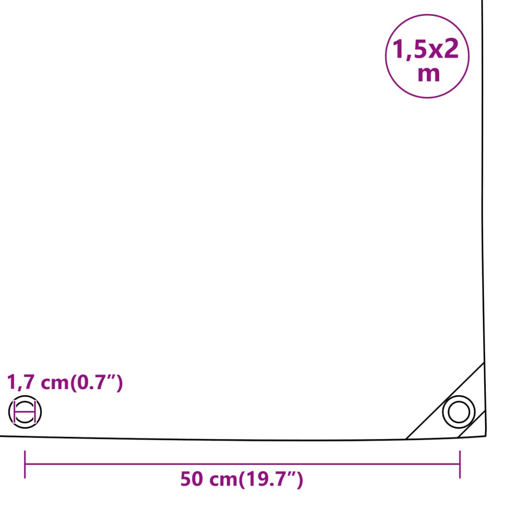 vidaXL Μουσαμάς Μπλε 1,5 x 2 μ. 650 γρ./μ²