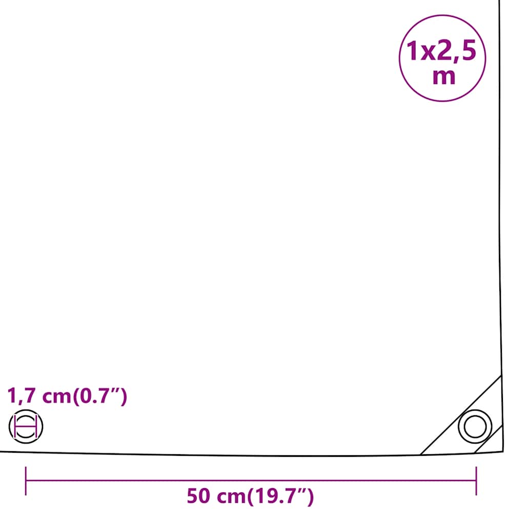 vidaXL Μουσαμάς Μαύρο 1 x 2,5 μ. 650 γρ./μ²