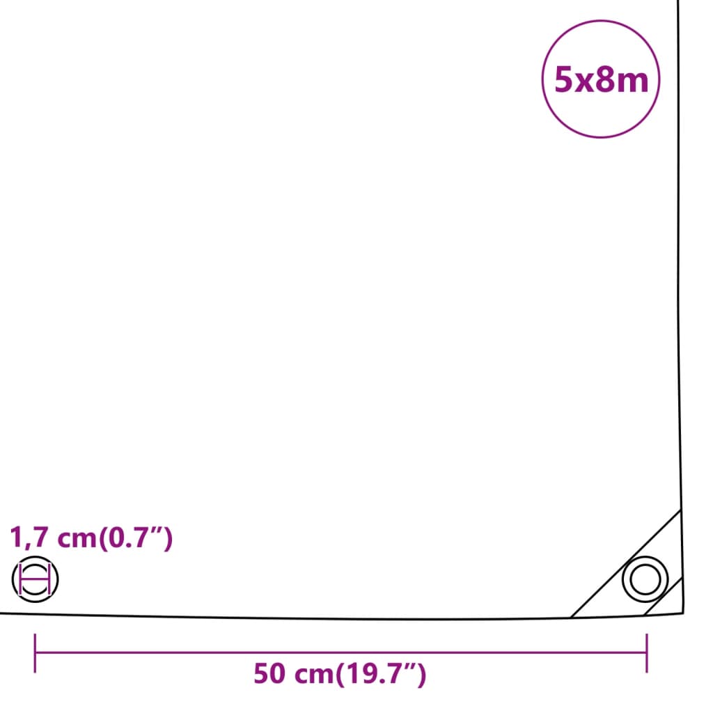 vidaXL Μουσαμάς Ανθρακί 650 γρ./μ.² 5x8 μ.