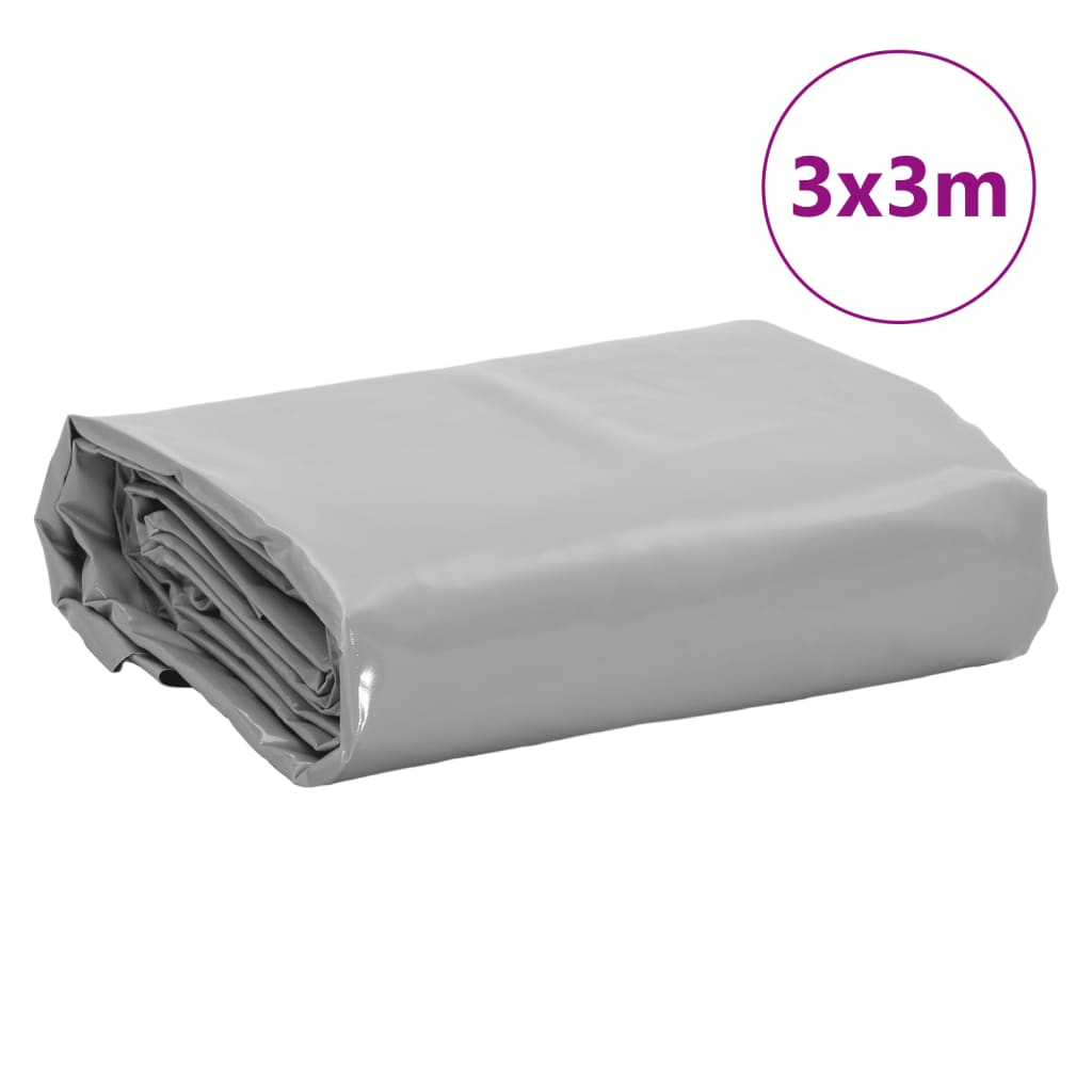 vidaXL Μουσαμάς Γκρι 650 γρ./μ.² 3 x 3 μ.