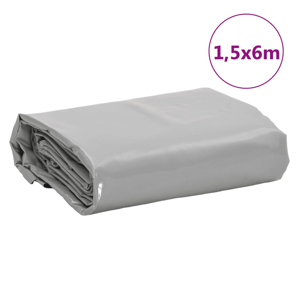 vidaXL Μουσαμάς Γκρι 650 γρ./μ.² 1,5 x 6 μ.
