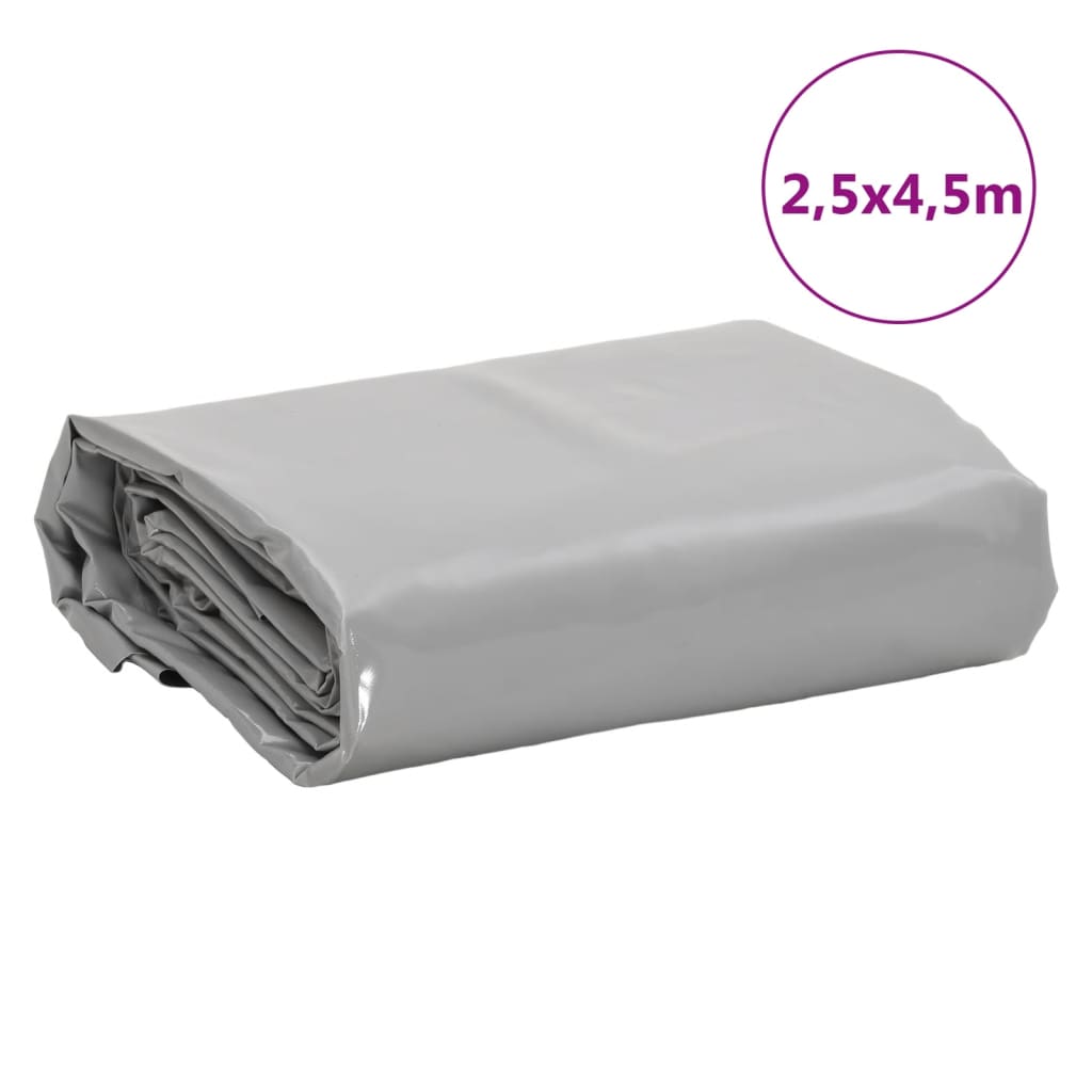 vidaXL Μουσαμάς Γκρι 2,5 x 4,5 μ. 650 γρ./μ²