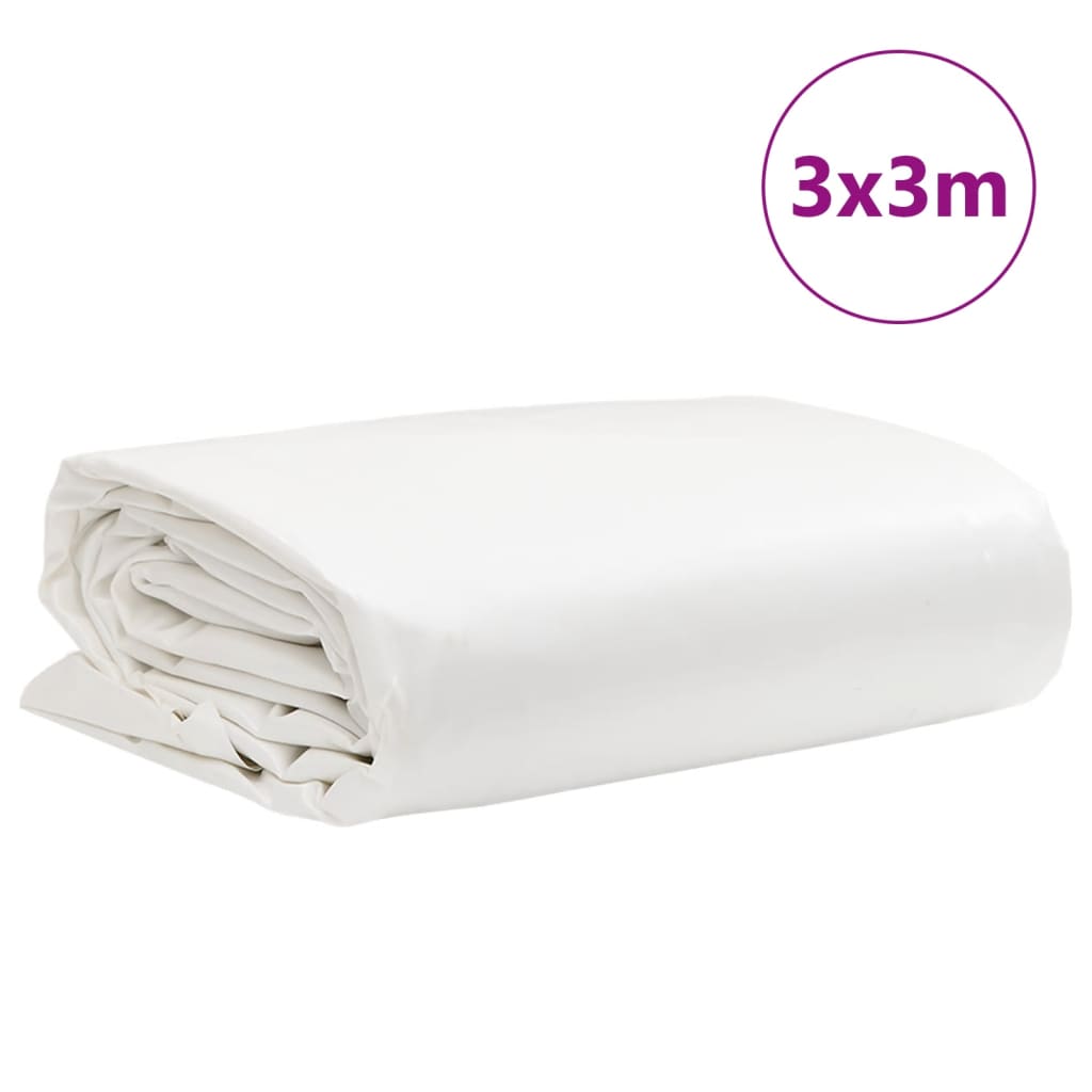 vidaXL Μουσαμάς Λευκός 3 x 3 μ. 650 γρ./μ²
